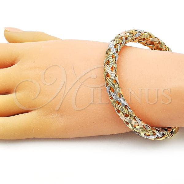 Gold Filled Jewelry — Individual Bangle Twist Design Polished Tricolor 07. 10 — alternate product view — SKU 154550 | Oro Laminado joyería — Individual Bangle Twist diseño pulido Tricolor 07. 10 — SKU 154550