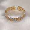 Oro Laminado Individual Bangle, Gold Filled Style Twist Design, Polished, Tricolor, 07.170.0009 (15 MM Thickness, One size fits all)