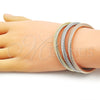 Oro Laminado Trio Bangle, Gold Filled Style Twist Design, Polished, Tricolor, 07.170.0076 (05 MM Thickness, One size fits all)