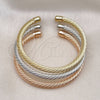 Oro Laminado Trio Bangle, Gold Filled Style Twist Design, Polished, Tricolor, 07.170.0076 (05 MM Thickness, One size fits all)