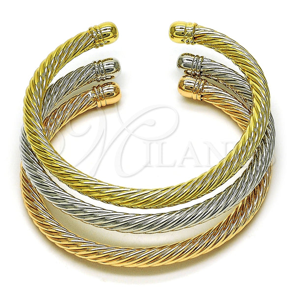 Gold Filled Jewelry — Trio Bangle Twist Design Polished Tricolor 07. 05 — main product view — SKU 154556 | Oro Laminado joyería — Trio Bangle Twist diseño pulido Tricolor 07. 05 — SKU 154556