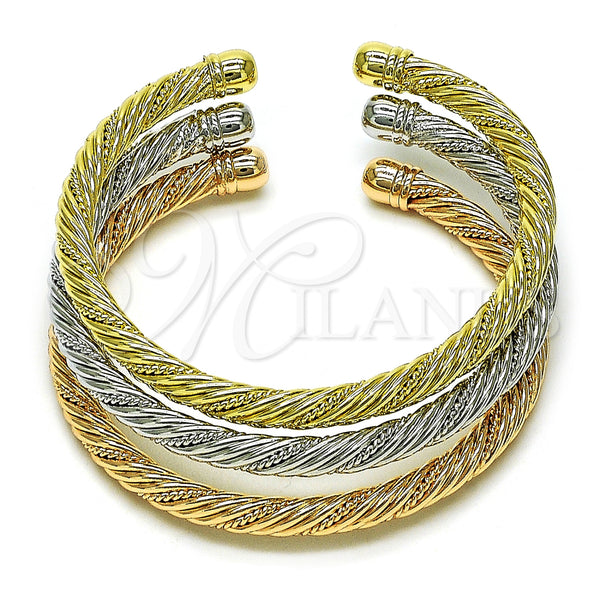 Gold Filled Jewelry — Trio Bangle Twist Design Polished Tricolor 07. 05 — main product view — SKU 154558 | Oro Laminado joyería — Trio Bangle Twist diseño pulido Tricolor 07. 05 — SKU 154558