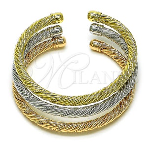 Gold Filled Jewelry — Trio Bangle Twist Design Polished Tricolor 07. 05 — main product view — SKU 154558 | Oro Laminado joyería — Trio Bangle Twist diseño pulido Tricolor 07. 05 — SKU 154558