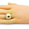 Oro Laminado Elegant Ring, Gold Filled Style Ball Design, Polished, Golden Finish, 01.341.0126 (One size fits all)