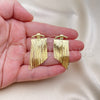 Oro Laminado Long Earring, Gold Filled Style Polished, Golden Finish, 02.341.0172