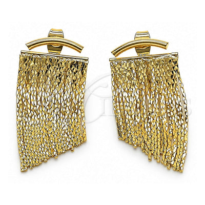 Oro Laminado Long Earring, Gold Filled Style Polished, Golden Finish, 02.341.0172
