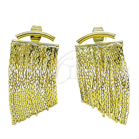 Oro Laminado Long Earring, Gold Filled Style Polished, Golden Finish, 02.341.0172