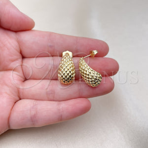 Gold Filled Ring — Stud Earring Teardrop Design Diamond Cutting 02. — main product view — SKU 154570 | Oro Laminado anillo — Stud Earring Teardrop diseño Diamond Cutting 02. — SKU 154570