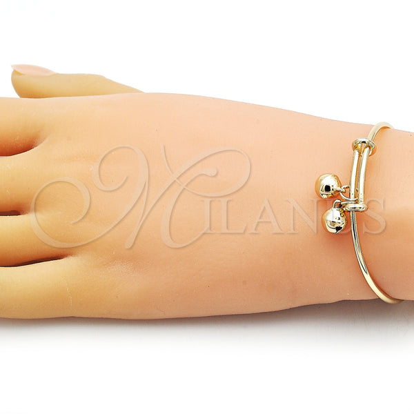 Gold Filled Jewelry — Individual Bangle Rattle Charm Design Polished 07. 03 — alternate product view — SKU 154575 | Oro Laminado joyería — Individual Bangle Rattle Charm diseño pulido 07. 03 — SKU 154575