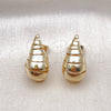 Oro Laminado Stud Earring, Gold Filled Style Teardrop and Twist Design, Polished, Golden Finish, 02.195.0263