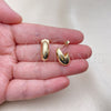 Oro Laminado Stud Earring, Gold Filled Style Polished, Golden Finish, 02.156.0674