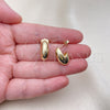Oro Laminado Stud Earring, Gold Filled Style Polished, Golden Finish, 02.156.0674