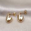 Oro Laminado Stud Earring, Gold Filled Style Polished, Golden Finish, 02.156.0674
