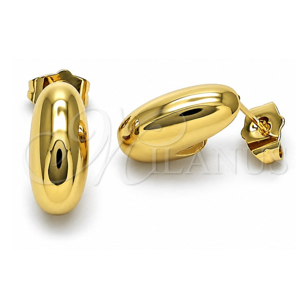 Oro Laminado Stud Earring, Gold Filled Style Polished, Golden Finish, 02.156.0674