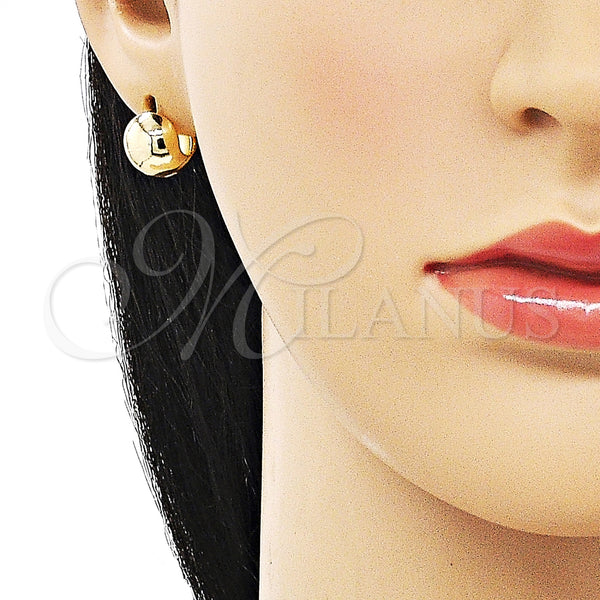 Gold Filled Hoop Earrings — Huggie Hoop Ball Design Polished 02. — alternate product view — SKU 154597 | Oro Laminado aretes de aro — Huggie Hoop Ball diseño pulido 02. — SKU 154597