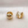 Oro Laminado Huggie Hoop, Gold Filled Style Ball Design, Polished, Golden Finish, 02.156.0675.12