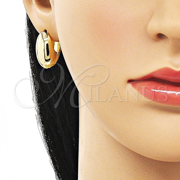 Gold Filled Hoop Earrings — Huggie Hoop Polished 02. — alternate product view — SKU 154600 | Oro Laminado aretes de aro — Huggie Hoop pulido 02. — SKU 154600