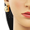 Oro Laminado Stud Earring, Gold Filled Style Polished, Golden Finish, 02.156.0680
