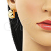 Oro Laminado Stud Earring, Gold Filled Style Polished, Golden Finish, 02.156.0681