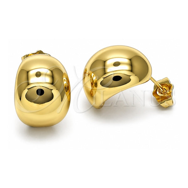 Oro Laminado Stud Earring, Gold Filled Style Polished, Golden Finish, 02.156.0681