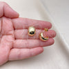 Oro Laminado Stud Earring, Gold Filled Style Polished, Golden Finish, 02.156.0682