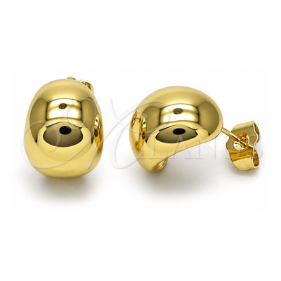 Oro Laminado Stud Earring, Gold Filled Style Polished, Golden Finish, 02.156.0682