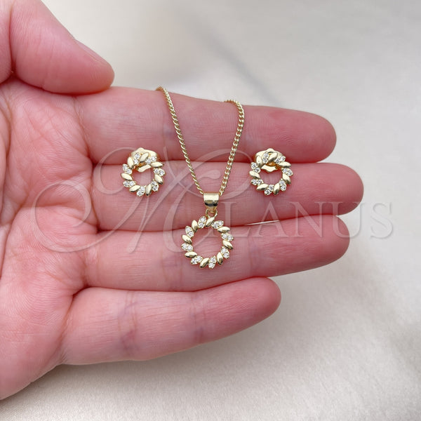 Gold Filled Ring — Earring and Pendant Adult Set Flower and Leaf — alternate product view — SKU 154606 | Oro Laminado anillo — Earring and Pendant Adult Set flor and Leaf — SKU 154606