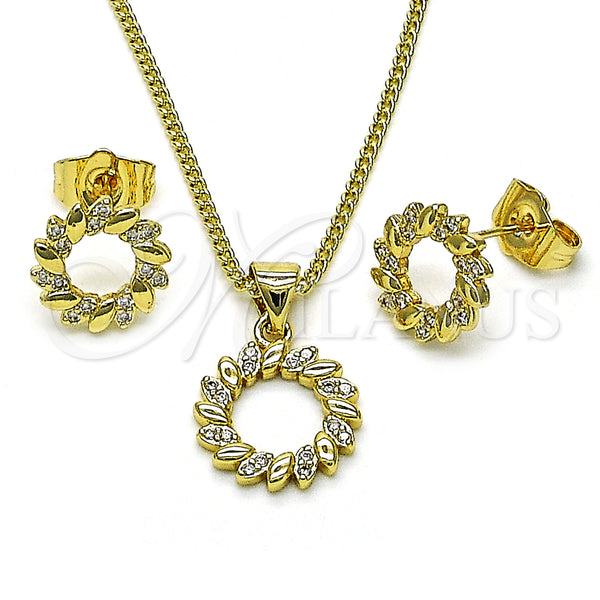 Gold Filled Ring — Earring and Pendant Adult Set Flower and Leaf — main product view — SKU 154606 | Oro Laminado anillo — Earring and Pendant Adult Set flor and Leaf — SKU 154606