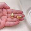Gold Filled Ring — Stud Earring Ball Design Diamond Cutting 02. — alternate product view — SKU 154636 | Oro Laminado anillo — Stud Earring Ball diseño Diamond Cutting 02. — SKU 154636