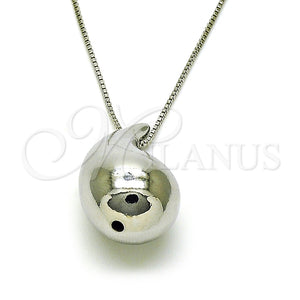 White Gold Filled Necklace — Pendant Necklace Hollow and Teardrop Design Polished 04. — main product view — SKU 154638 | Oro Laminado Blanco collar — Pendant Necklace Hollow and Teardrop diseño pulido 04. — SKU 154638