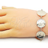 Oro Laminado Fancy Bracelet, Gold Filled Style Rolo Design, Polished, Golden Finish, 03.331.0228.08 (20 MM Thickness, 8 Inches Length)