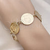 Oro Laminado Fancy Bracelet, Gold Filled Style Rolo Design, Polished, Golden Finish, 03.331.0228.08 (20 MM Thickness, 8 Inches Length)