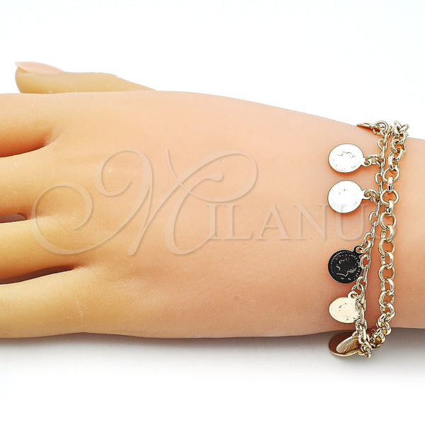 Gold Filled Bracelet — Charm Bracelet Rolo Design Polished 03. 07 MM — alternate product view — SKU 154642 | Oro Laminado brazalete — Charm Bracelet Rolo diseño pulido 03. 07 MM — SKU 154642