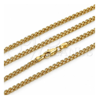Oro Laminado Basic Necklace, Gold Filled Style Bismark Design, Polished, Golden Finish, 04.213.0262.22 (Thickness, 22 Inches Length)