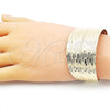 Oro Laminado Individual Bangle, Gold Filled Style Leaf Design, Polished, Golden Finish, 07.213.0007 (35 MM Thickness, One size fits all)