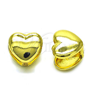 Gold Filled Hoop Earrings — Huggie Hoop Heart Design Polished 02. — main product view — SKU 154655 | Oro Laminado aretes de aro — Huggie Hoop corazón diseño pulido 02. — SKU 154655