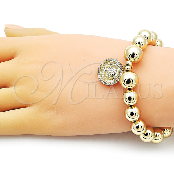 Gold Filled Bracelet — Fancy Bracelet Expandable Bead and Ball Design with — alternate product view — SKU 154661 | Oro Laminado brazalete — elegante Bracelet Expandable Bead and Ball diseño with — SKU 154661