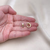 Oro Laminado Huggie Hoop, Gold Filled Style Butterfly Design, Polished, Tricolor, 02.213.0609.12