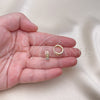 Oro Laminado Huggie Hoop, Gold Filled Style Diamond Cutting Finish, Tricolor, 02.213.0611.14