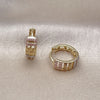 Oro Laminado Huggie Hoop, Gold Filled Style Diamond Cutting Finish, Tricolor, 02.213.0611.14