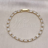 Gold Filled Bracelet — Tennis Bracelet Baguette Design with White Cubic Zirconia — alternate product view — SKU 154670 | Oro Laminado brazalete — Tennis Bracelet Baguette diseño with blanco Cubic Zirconia — SKU 154670