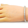 Oro Laminado Tennis Bracelet, Gold Filled Style Square Four Cut Design, with White Cubic Zirconia, Polished, Golden Finish, 03.283.0357.07 (06 MM Thickness, 7 Inches Length)