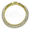 Oro Laminado Tennis Bracelet, Gold Filled Style Square Four Cut Design, with White Cubic Zirconia, Polished, Golden Finish, 03.283.0357.07 (06 MM Thickness, 7 Inches Length)