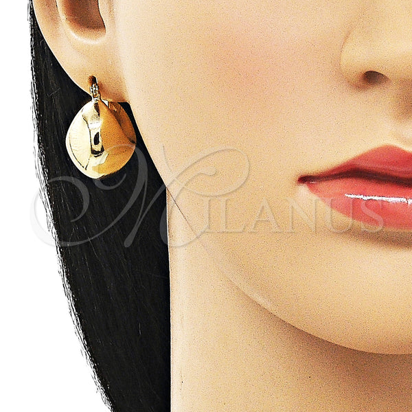 Gold Filled Hoop Earrings — Small Hoop Hollow Design Polished 02. — alternate product view — SKU 154703 | Oro Laminado aretes de aro — Small Hoop Hollow diseño pulido 02. — SKU 154703