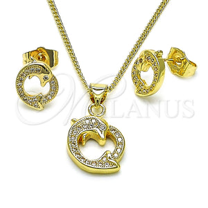 Gold Filled Ring — Earring and Pendant Adult Set Dolphin Design with — main product view — SKU 154721 | Oro Laminado anillo — Earring and Pendant Adult Set Dolphin diseño with — SKU 154721