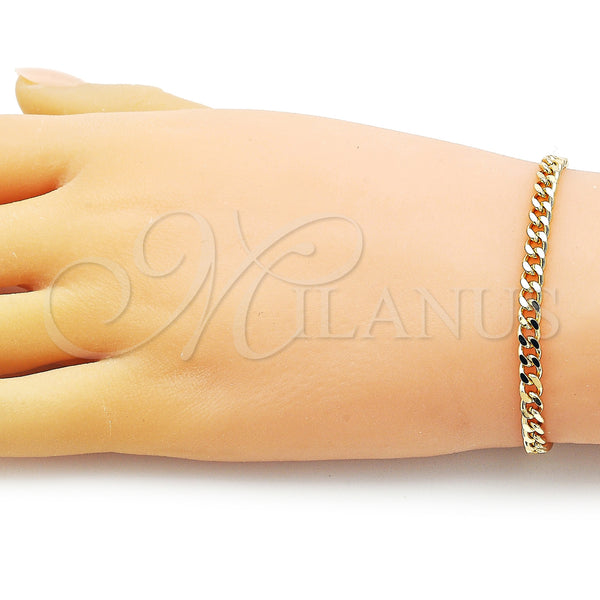 Gold Filled Bracelet — Basic Bracelet Miami Cuban Design Polished 04. Gauge — alternate product view — SKU 154725 | Oro Laminado brazalete — básico Bracelet Miami Cuban diseño pulido 04. Gauge — SKU 154725