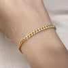 Oro Laminado Basic Bracelet, Gold Filled Style Miami Cuban Design, Polished, Golden Finish, 04.213.0169.07 (120 Gauge, Thickness, 7 Inches Length)