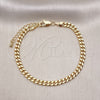 Oro Laminado Basic Bracelet, Gold Filled Style Miami Cuban Design, Polished, Golden Finish, 04.213.0169.07 (120 Gauge, Thickness, 7 Inches Length)