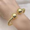 Oro Laminado Individual Bangle, Gold Filled Style Ball and Twist Design, Polished, Golden Finish, 07.341.0052 (06 MM Thickness, One size fits all)