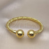 Oro Laminado Individual Bangle, Gold Filled Style Ball and Twist Design, Polished, Golden Finish, 07.341.0052 (06 MM Thickness, One size fits all)